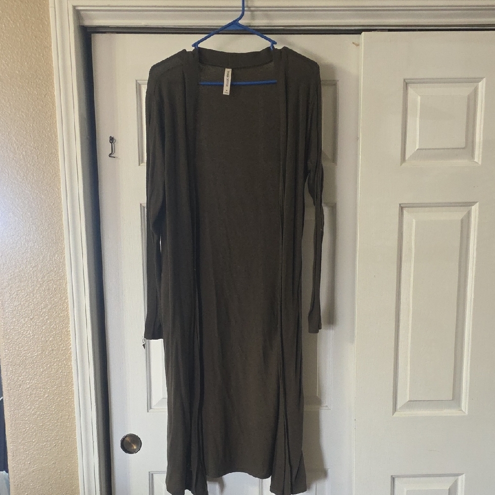 Zenana Outfitters Long Sleeve Olive Dress